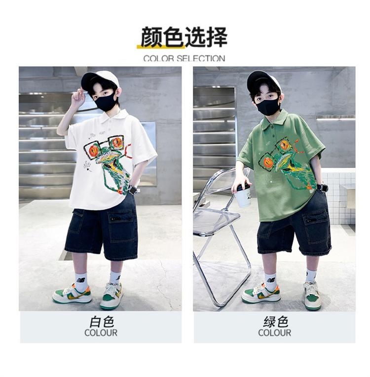 Boys' short sleeved T-shirt polo shirt summer clothes 2026 new summer half sleeved boys' big children