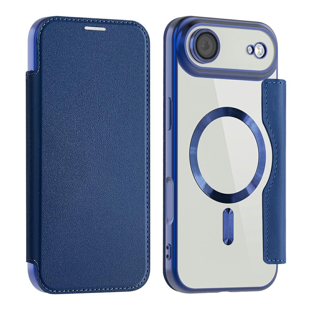 AMORUS For iPhone 17 Air Case Compatible with MagSafe RFID Blocking Card Holder Leather Phone Cover