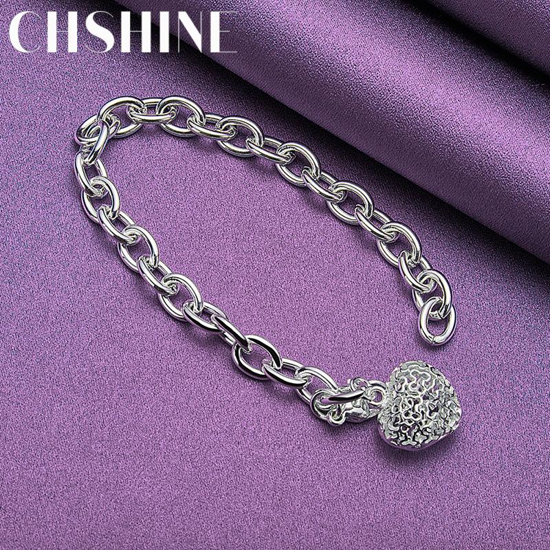 CHSHINE 925 Sterling Silver Hollow Heart Bracelet For Women Wedding Fashion High Quality Jewelry