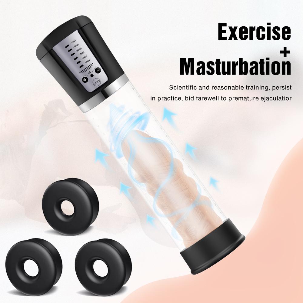 Hannibal Electric Penis Pump Male Masturbator Vacuum Pump Extender Enlarger Dick Cock Pump Adult Delayed Ejaculation