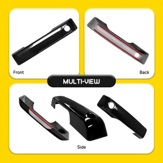 Fit Ford -2024 F250 F350 Super F550 F450 Duty Black Gloss Door Handle Covers