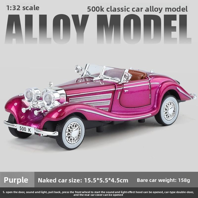 

1:32 500K alloy classic vintage car silver plating High Simulation Diecast Metal Model Car Children s toys collection gifts