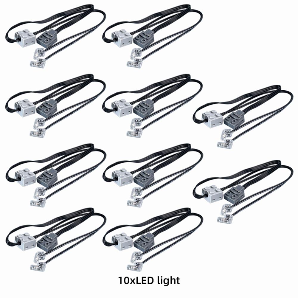 1/2/5/10Pcs New Moc Power Functions Parts Led Light Link Line Cable 8870 Car Train Model Light Modification Fit 61930 8293 Block