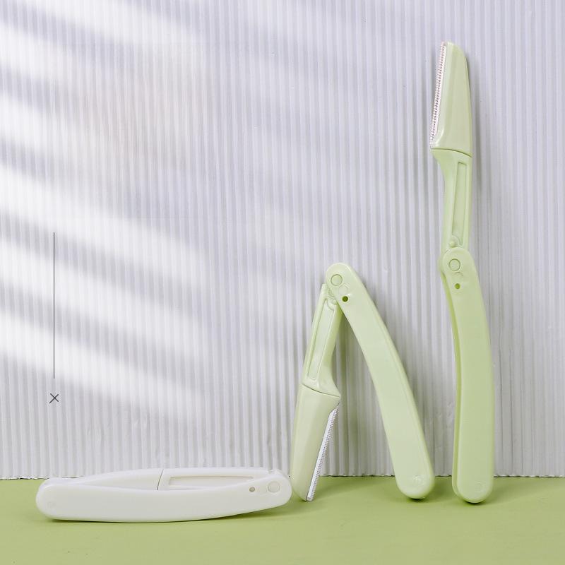 Kaqi Duoduo Macro Eyebrow Trimmer Set: 3 Folding Shaving Knives, Portable and Scratch-resistant, Model KK812.