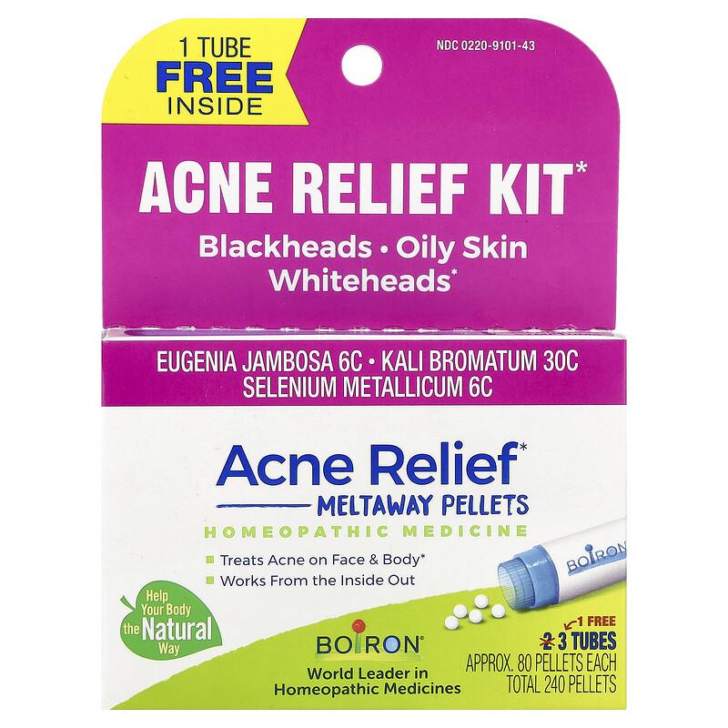 Acne Relief, 3 Tubes, 80 Meltaway Pellets Each