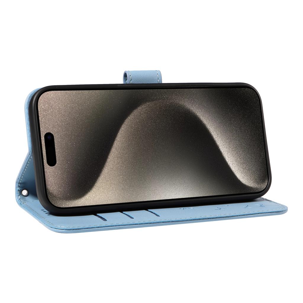 For iPhone 15 Pro Leather Case Wallet Phone Cover Dandelion Imprint