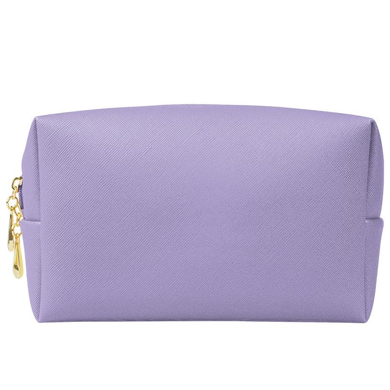 Cosmetic Bag Women Popular Product Pu Hand-Held Portable Square Waterproof Zipper Cute Travel Makeup Skincare Bag