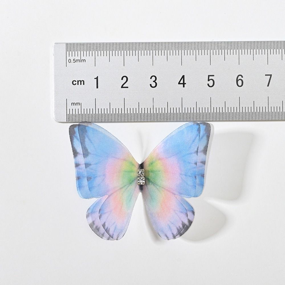 3D Organza Fabric Butterfly Appliques Double-layer Clothes Sewing Patch Bridal Hair Accessories