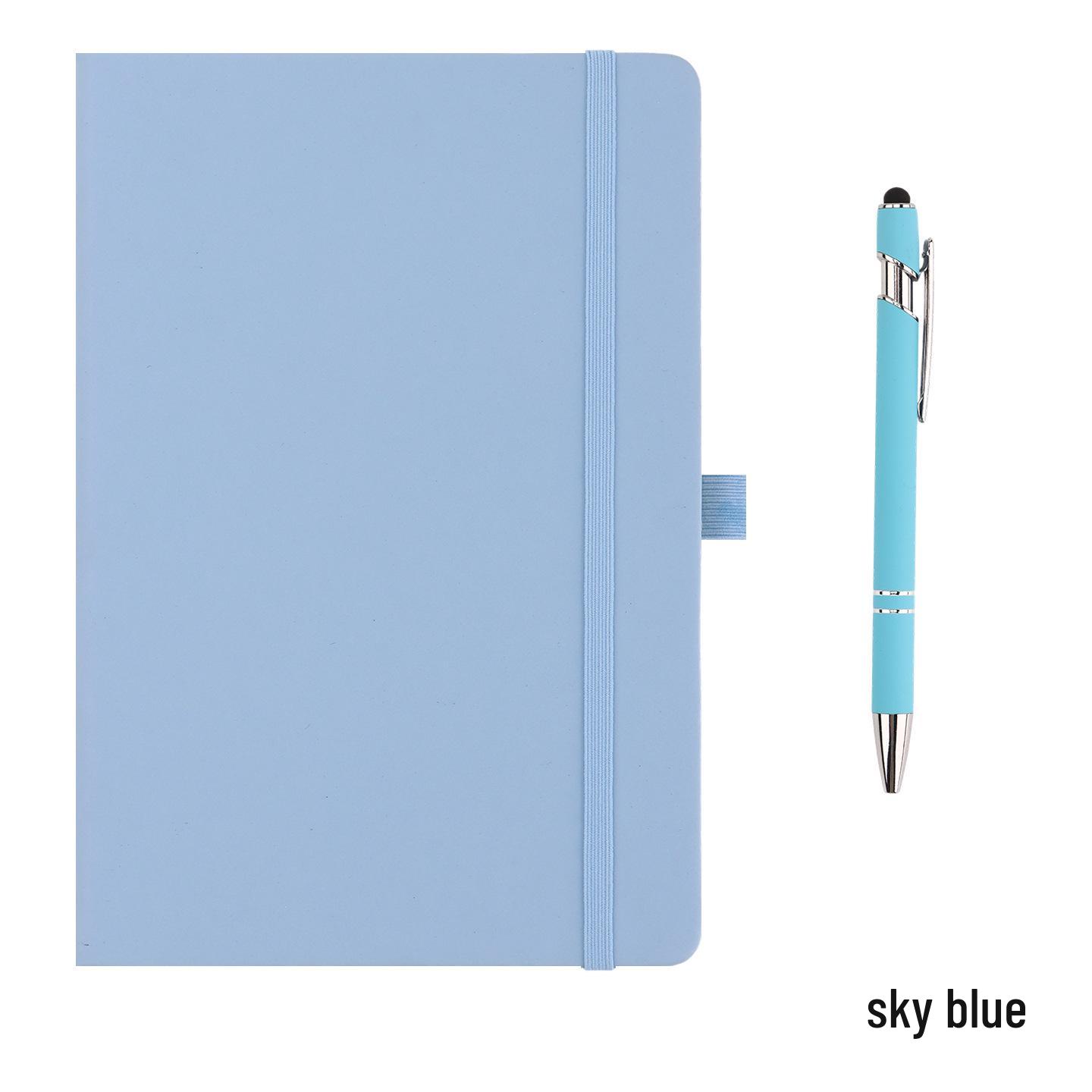 Cross-border A5 Simple PU Hard Cover Business Notebook with Custom Logo A6 небесно-голубой