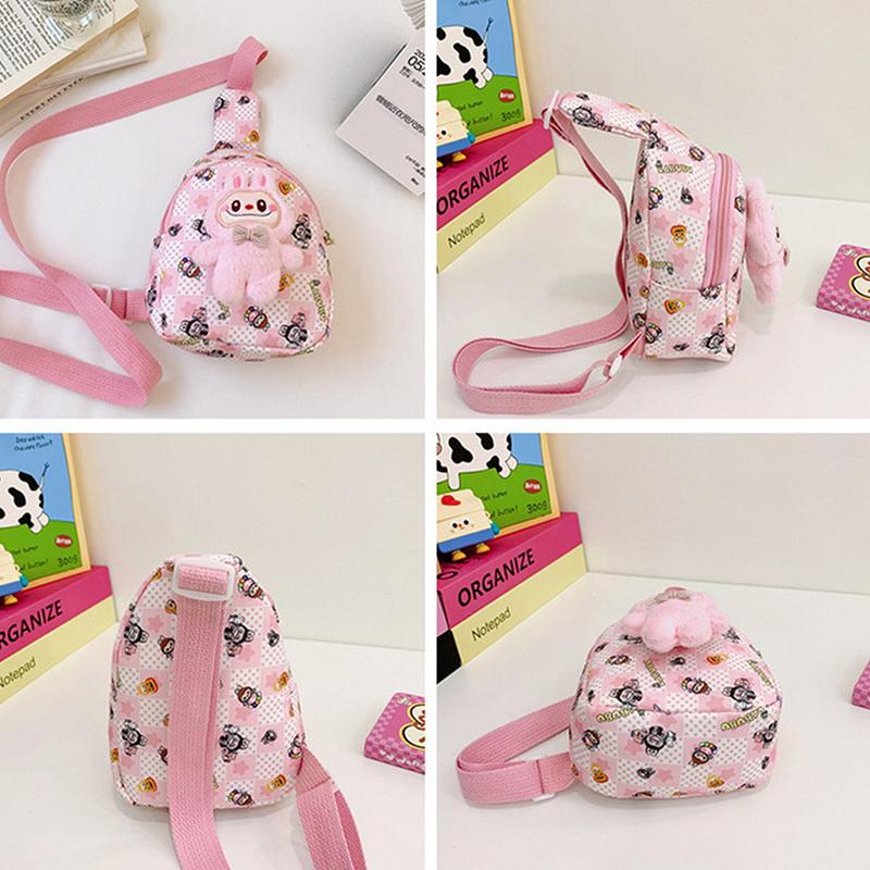Kawaii Labubu Messenger Bag Kreslený Roztomilý Batoh pro Základní Školu The Monster Labubu Dárky pro Mateřskou Školu Dětská Taška přes Rameno