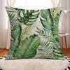 1pc Vibrant Tropical Palm & Fern Leaves Linen Throw Pillow Cover - Contemporary Green Design  With Zip Closure P
