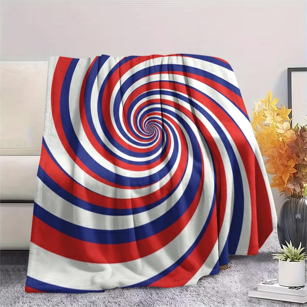 1Pc Illusory Graphics Print Flannel Blanket, High Quality Comfortable for All Seasons, Home Decor, Warmth and Comfort, Perfect for Christmas Gifts W26