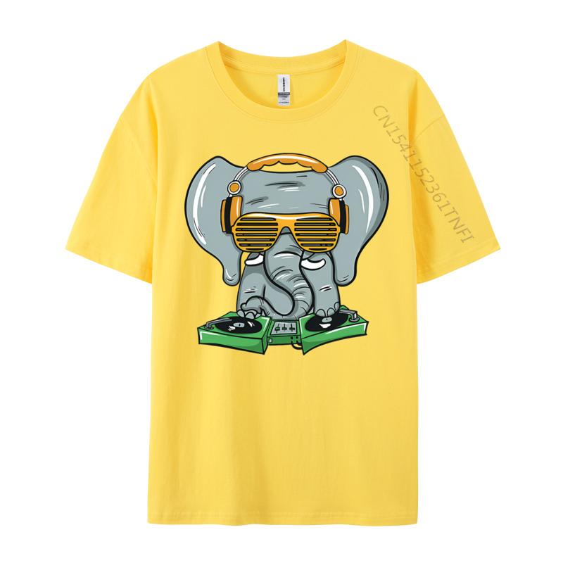 Men Tshirt Dj Elephant House Tshirts Vintage Tee Shirts Unisex ONeck Pure Cotton Tshirts Man Oversized Tops
