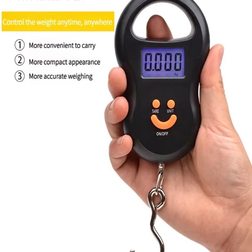 

Portable Electronic Hanging Scale LCD Scale Luggage Scale High Quality Digital Scale Kitchen Use чорний
