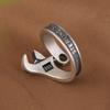 Heavy Duty Spanner Finger Ring Silver Plated Biker Jewelry Wrench-Shaped Open Ring  Boys Girls