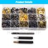 25Sets Metal Snaps Button Snap Fasteners Press Studs With 4 Installation Tools Kit For Clothes Garment Bags Shoes Leathercraft