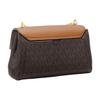 Michael Kors Lita Classic Monogram Vintage Color Block Commuter Logo Chain Canvas Crossbody Bag Women Crossbody Bag Brown Dark-Brown 35H0GXPC1V-BROWN