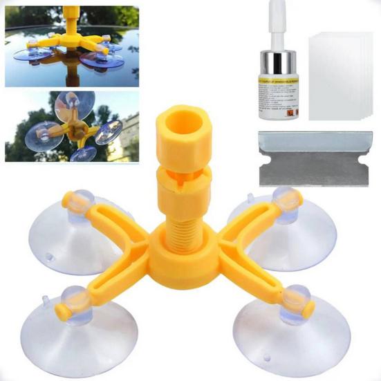 Windshield Repair Kit for Chips And Cracks Easy to Use Scratch Repair Tool with Advanced Resin Fills Cracks Up to 12 Inches Prevents Spread Glass