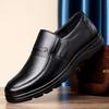 Men's Genuine Cowhide Slip-On Business Shoes - Soft Sole, Comfortable Autumn Casuals for Middle-Aged and Older Dads