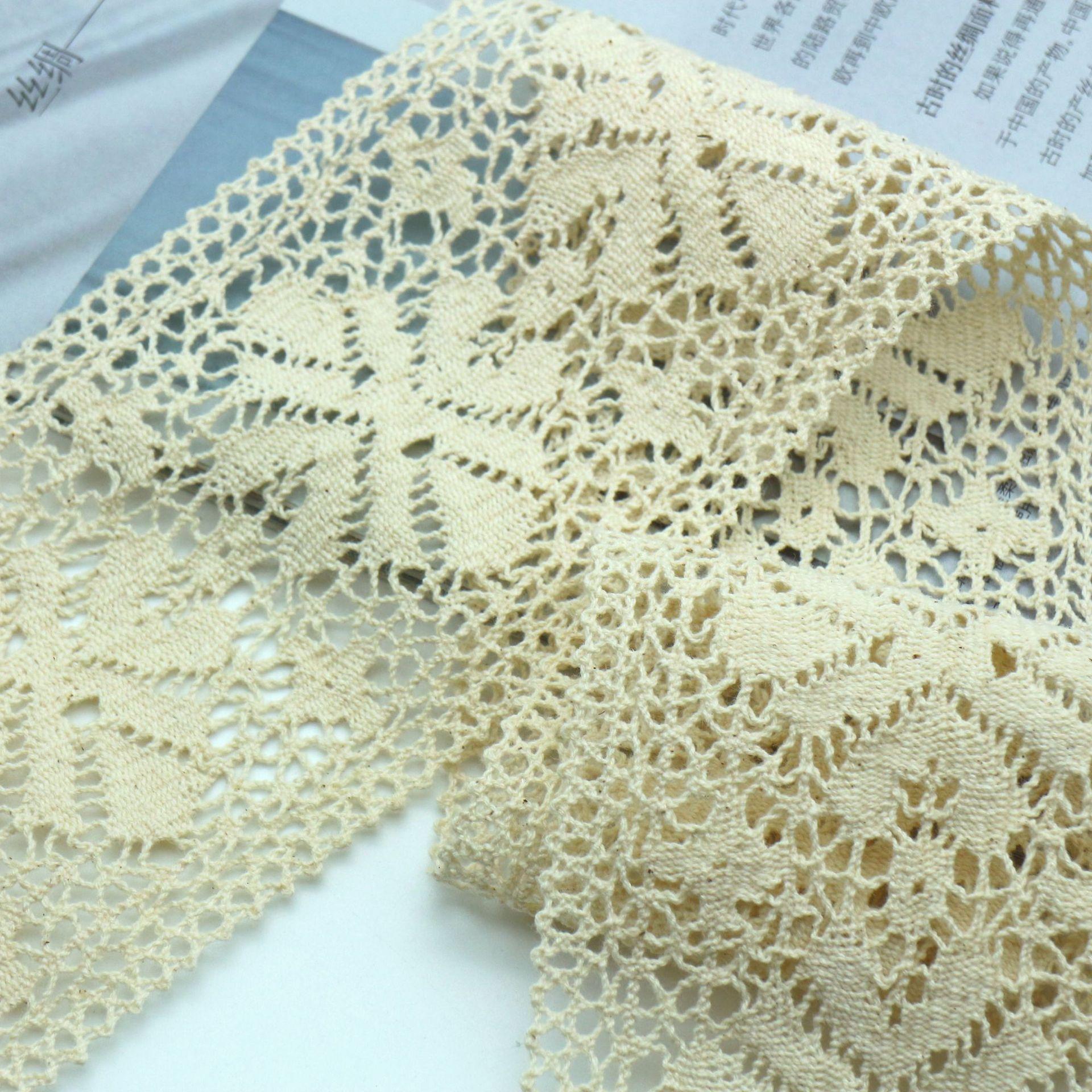 

Хлопковая нить Ажурная тесьма для рукоделия Аксессуары для одежды Кружевная сетка Ткань для штор и юбок Хлопчатобумажный край YM23021