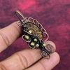 Ammonite Fossil Pendant Copper Wire Wrapped Jewelry Gemstone Handmade Pendant