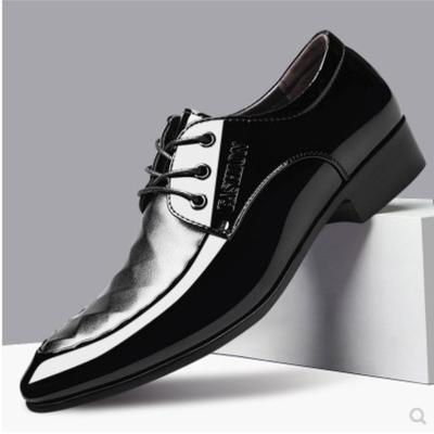 Spring Autumn Men 2024new Pointed Toe Cover Shoe Low Upper Formal Dress Large Shoe Wedding Shoe Men Business Patent Leather Shoe