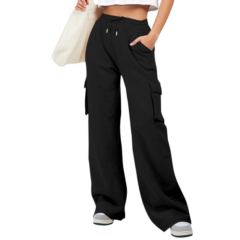 Womens High Waist Drawstring Cargo Sweatpants Casual Loose Long Pants