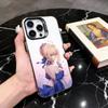 Fate Z-zero Stay Night cool S-Saber Phone Case For iPhone 17,16,15,14,13,12,11 Plus,Pro Max,Colored Silver Plated Inside Cover