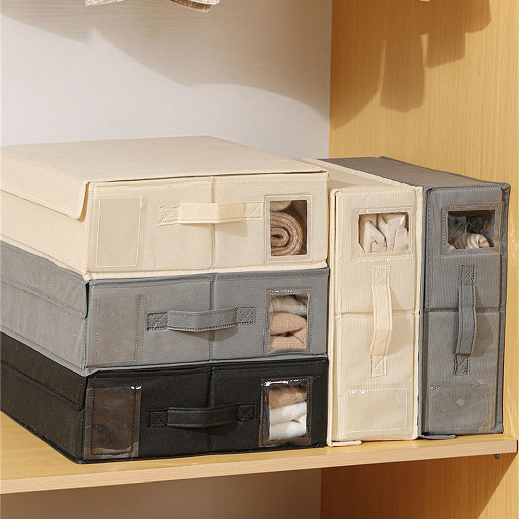 Foldable Bedding Organizers Box Zippered Storage Bin Accessory for Bed Sheets and Blankets in Nonwovens Fabric