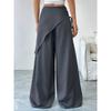 Irregular Loose Lace-up Suit Pants for Women New Design Slim Wide Leg Pants for Women Office Solid Color Spring Autumn Casual Office Fashion Trousers