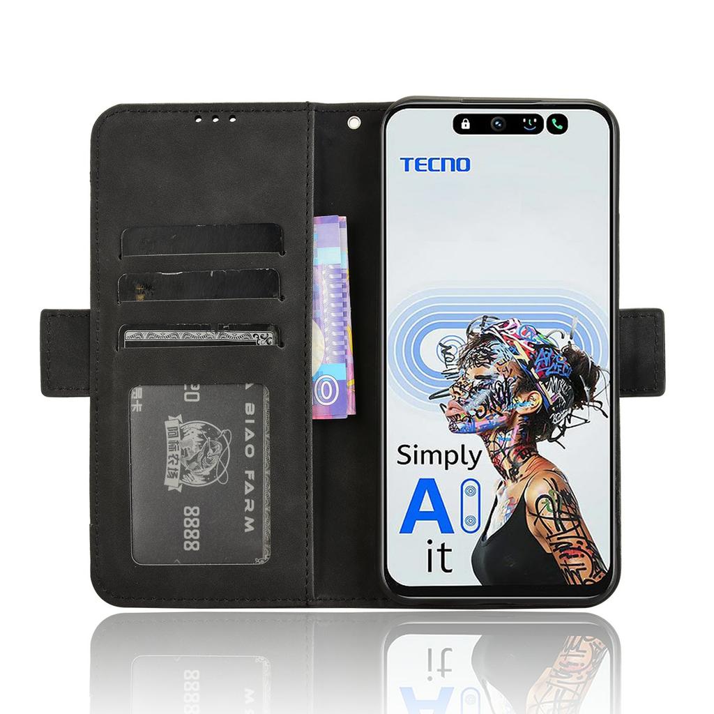 For TECNO Spark 30 5G KL8/Pova 6 Neo 5G Leather Case Phone Wallet Cover with Multiple Card Slots
