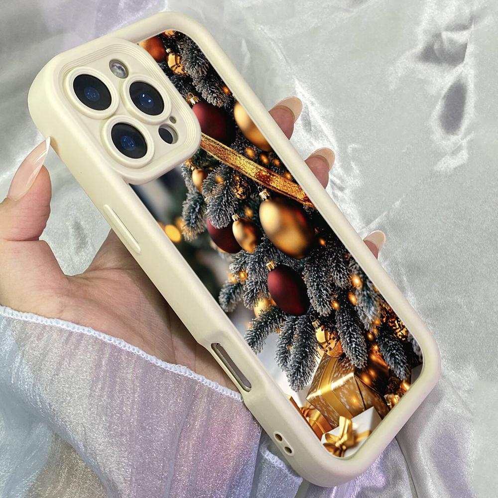 JT62 Beauty Merry Christmas Tree Phone for iPhone 17 Pro Max Samsung S26 S25 Ultra A17 A16 A07 Xiaomi 15T Redmi Note 14 Pro Plus Soft TPU Case Cover