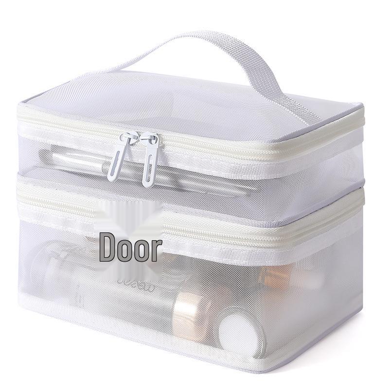 

Large Capacity Double-Layer Mesh Toiletry Bag - Portable Travel Cosmetic Storage