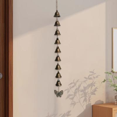 Vintage Hängendes Windspiel Wetterfestes Metall Windglockenspiel mit Kette Retro Außen Garten Terrasse 5/9 Glocken Hängende Dekoration Ornament