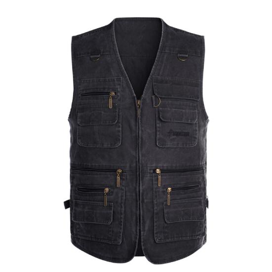 Waistcoat Plus Size Breathable Cotton Men Fishing Multi Pockets Vest Jacket for Shooting