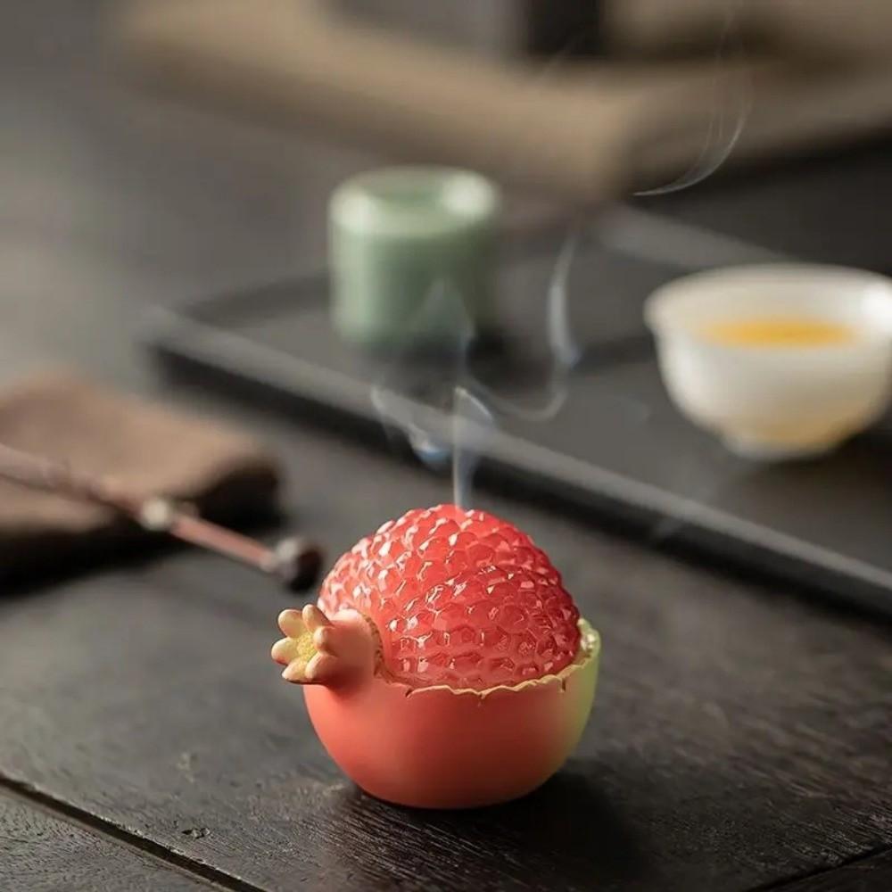 Chinese Style Pomegranate Incense Burner Resin Yoga Incense Burners  Interior Decoration