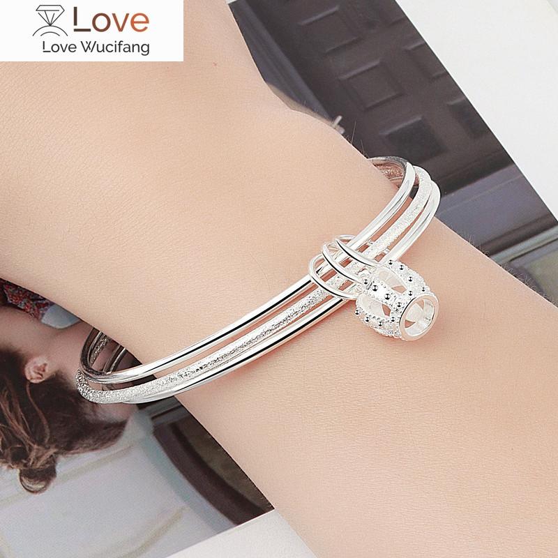 3pcs /Lot 925 Sterling Silver Tassel Crown Charm Bracelet &Bangle For Women Girls Elegant Party Wedding Fashion Jewelry Sl461