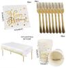 Elegantes Gold gepunktetes Stamping Happy Birthday Party Deko Zubehör Einweggeschirr Set