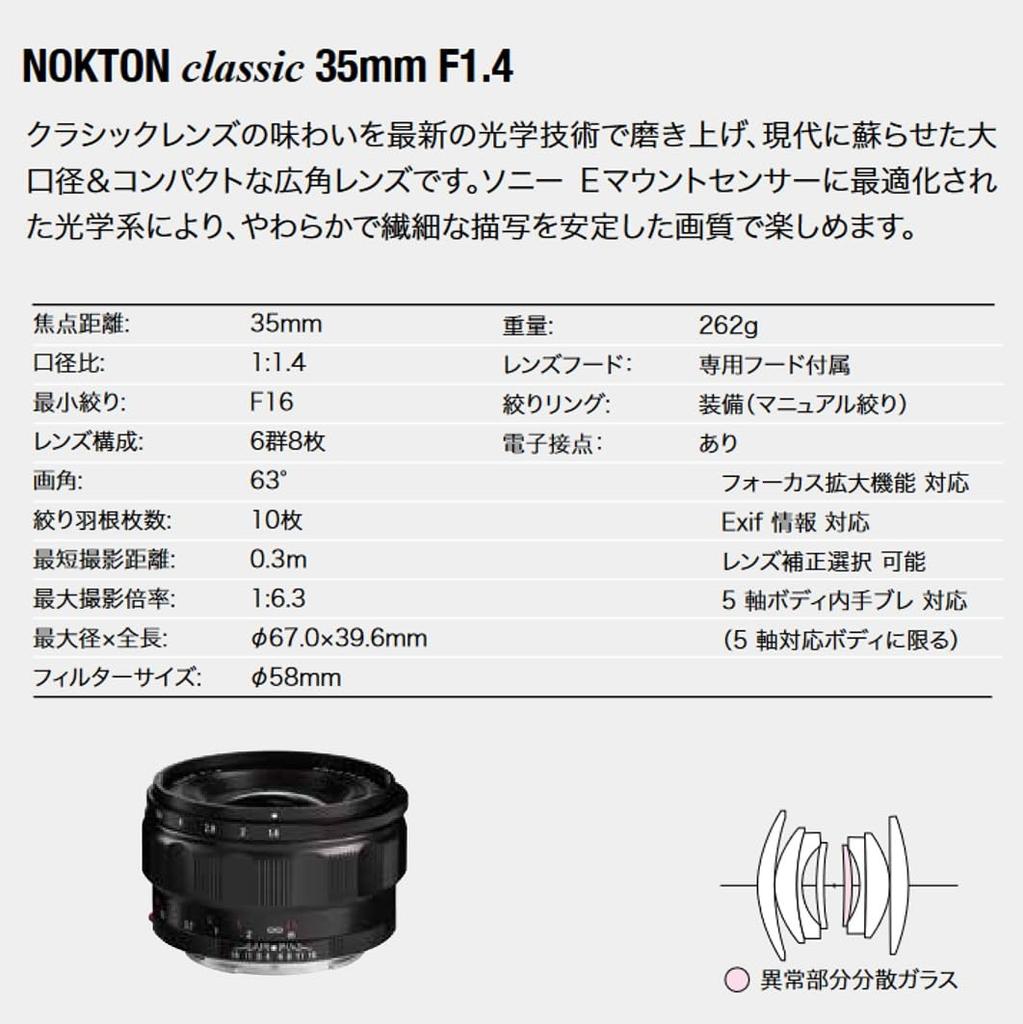 VoightLander NOKTON Classic 35mm 233065 F1.4 E-mount