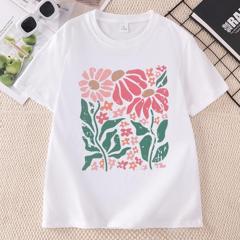 Boho Daisy Flower Tee Shirt Unisexs Botanical Tee Boho Wildflower T Shirt Plan Floral Tshirt Gardener Trendy Tee Unisex Tops