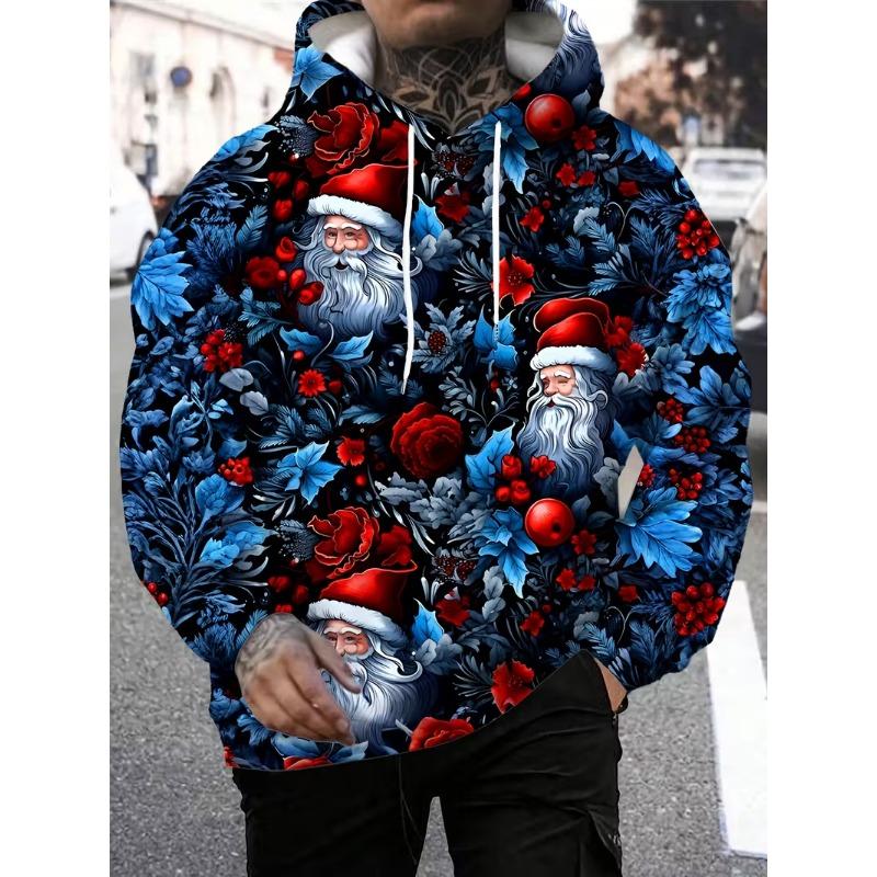 Santa Claus Men's Hoodie Fashion 3D Printed Hoodie Street Christmas Hoodies Funny Xmas Gifts Unisex Clohting Sweatshirts