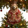 Polar Bear Christmas Ornament Cute Bear Xmas Tree Ornament 2D Acrylic Hanging Pendant for Car Interior Home Decor