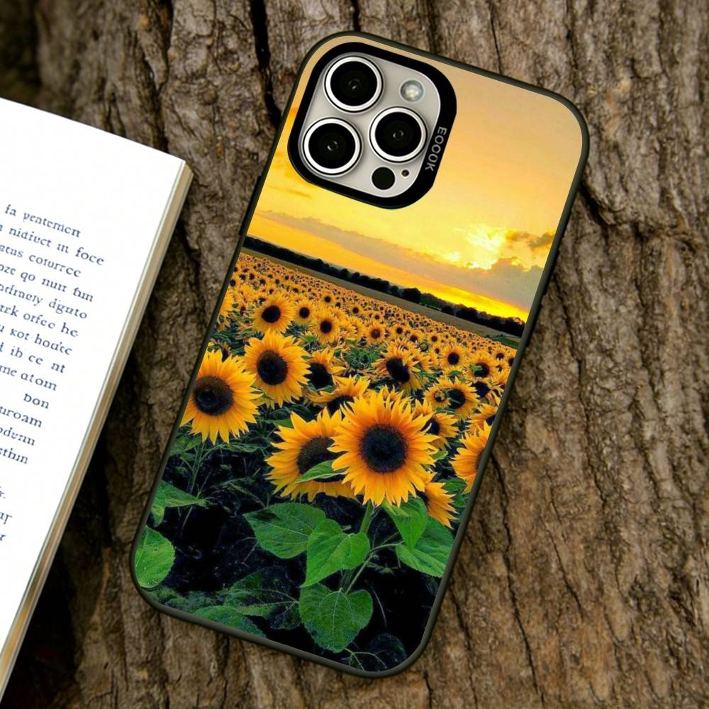 Flower Sea Phone Case For iPhone 17,16,15,14,13,12,11 Plus,Pro Max,XS,Colored Silver Plated Inside Cover
