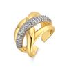 Ring - LUXENTER - Prukah - 18 Carat Gold Plated - Cubic Zirconia - Width 16.4 Mm