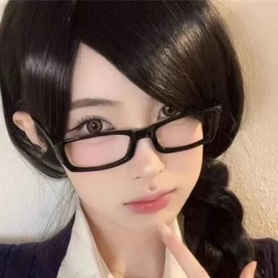 Japanska Koreanska Små Fyrkantiga Ramglasögon Dam Retro Harajuku Glasögon Genomskinliga Läsningsglasögon Blått Ljusblockerande Glasögon