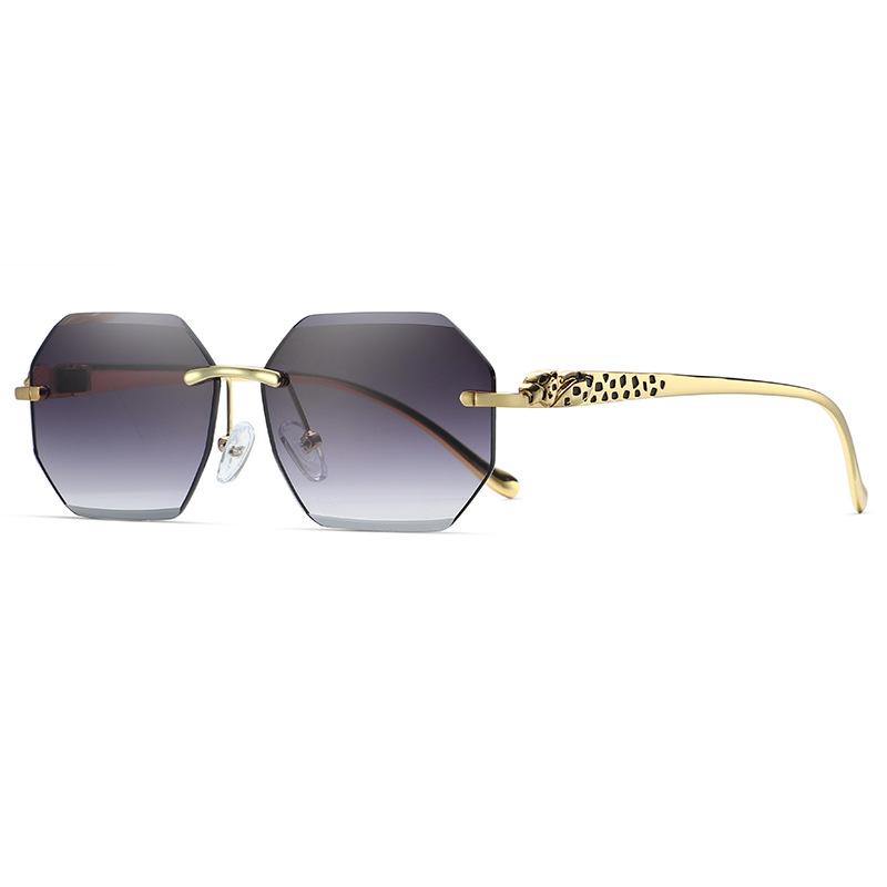Ochelari de soare Femei Ochelari de soare fără ramă Eleganti Ochelari de soare pentru shooting pe stradă Ochelari cu design atrăgător pentru vacanță Ochelari cu diamante