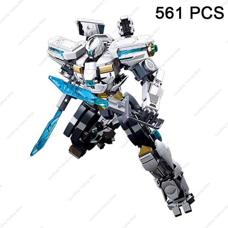 2023 Sluban Pacific RimSuper Mecha Bracer Phoenix Saber Athena Guardian Bravo Robot Building Blocks Bricks Model Sets Kids Toys