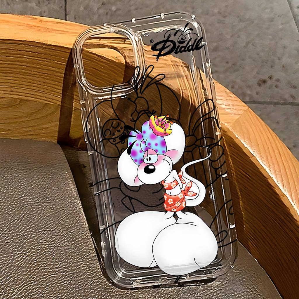 Cartoon D-Diddls Phone Case for iPhone 17 16e 16 15 14 13 12 11 Pro Max 7 8 Plus X XR XSMax Airbag Anti Fall Clear