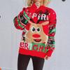 Autumn and winter new Christmas sweater for women wearing loose chic knitted reindeer jacquard top pullover sweater 3531 EMA
