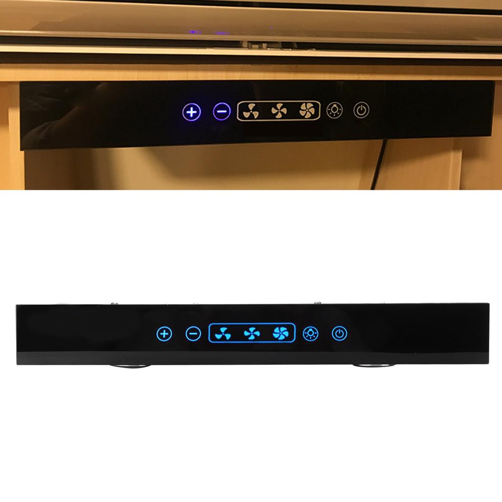 12V Cooking Range Hood 3 Speed Adjustable with Touchable Screen LED Light for RV Camper Kitchen